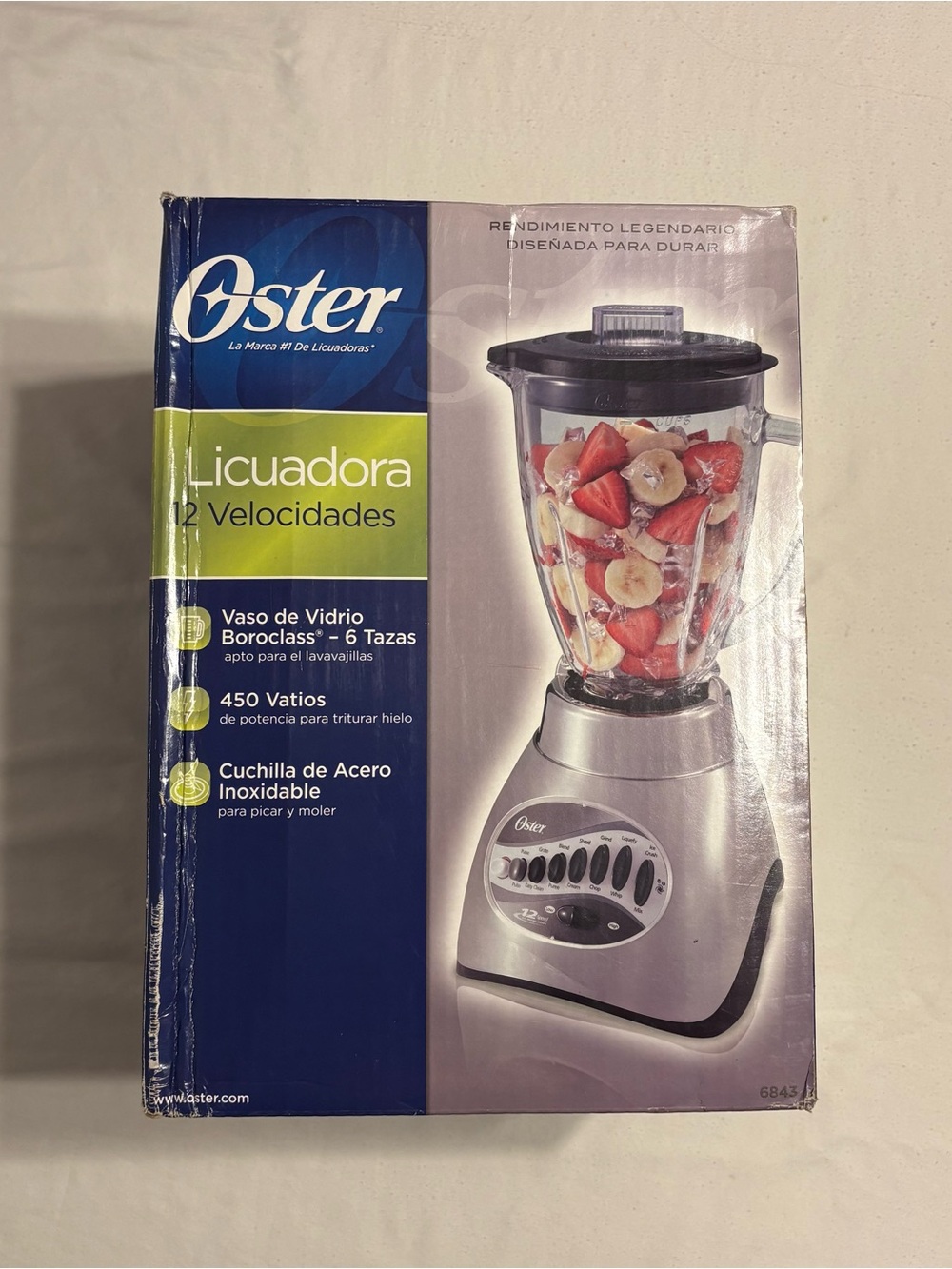 Oster 12 Speed Blender featuring- 6-Cup Dishwasher Safe Glass Jar-450 Watt Motor